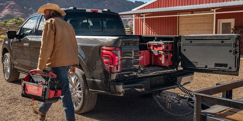 A full truck bed of the 2025 Ford F-150 in New Hudson, MI
