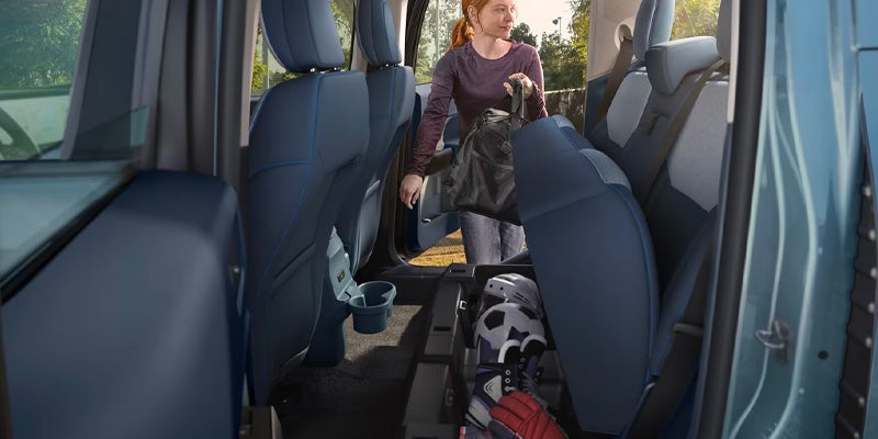 The interior space in the 2025 Ford Maverick in New Hudson, MI