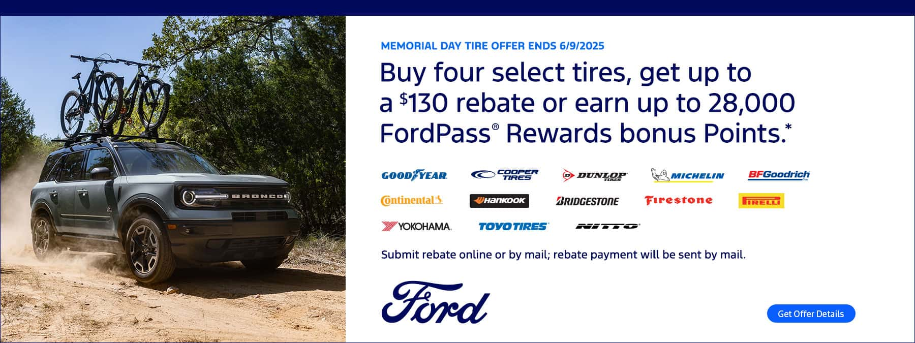 Buy four select tires at Hines Park Ford in New Hudson MI