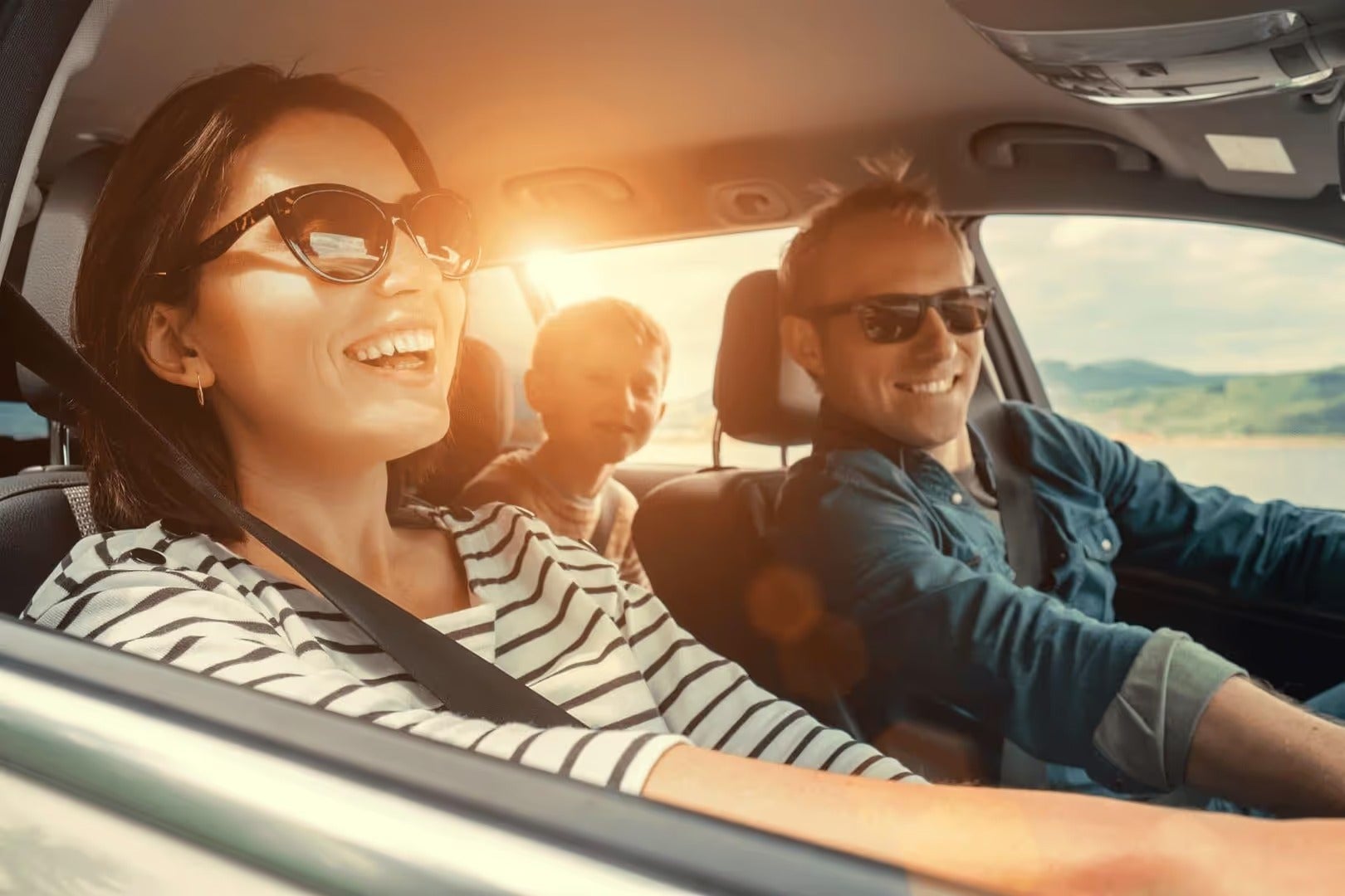 Family enjoying an outing in a Ford vehicle